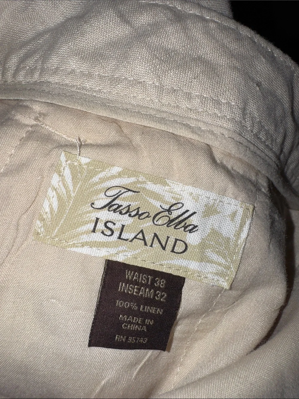 Tasso Elba Island Beige Linen Pants
